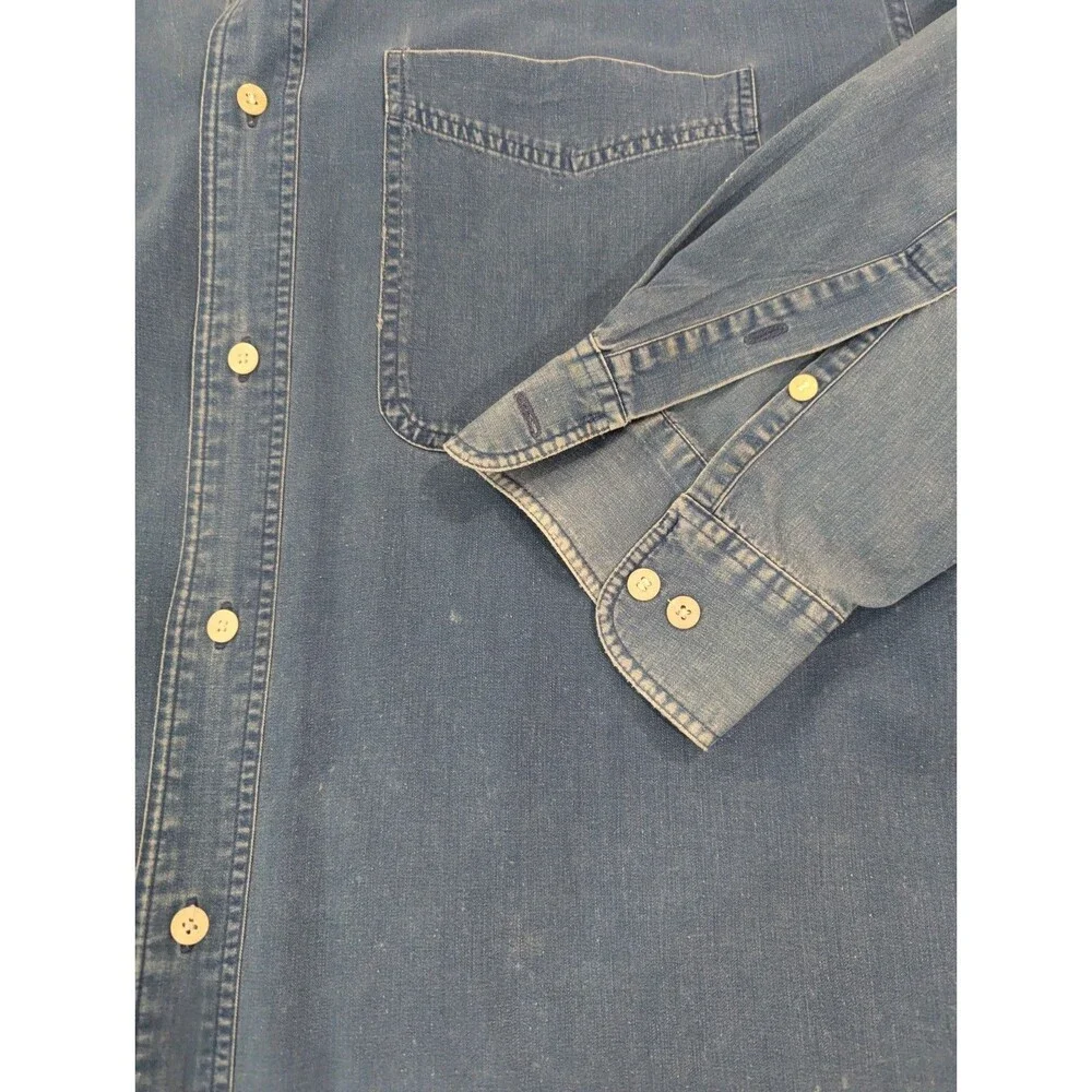 Banana Republic Vintage 80s 90s Denim Shirt Sz Large Tranisitional Era Y2k